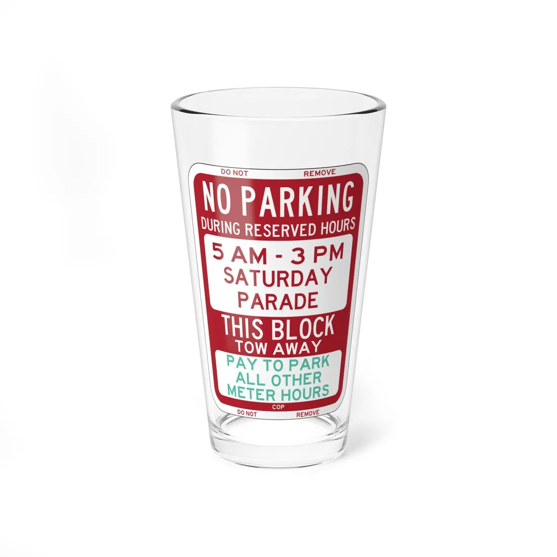 PBOT Road sign P6250 (Oregon) (Road Sign) Pint Glass 16oz 16oz - Go Mug Yourself