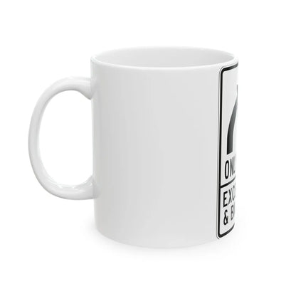PBOT Road sign R3351V (Oregon) (Road Sign) White Coffee Mug - Go Mug Yourself
