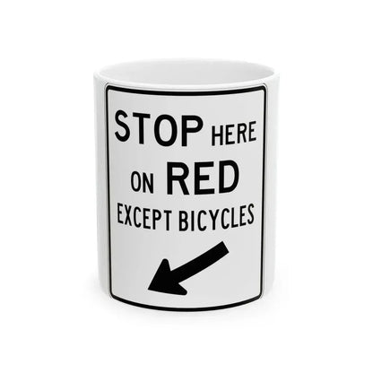 PBOT Road sign R4022 (Oregon) (Road Sign) White Coffee Mug 11oz - Go Mug Yourself