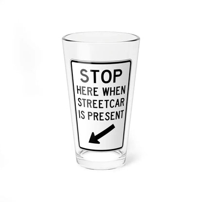 PBOT Road sign R4030L (Oregon) (Road Sign) Pint Glass 16oz 16oz - Go Mug Yourself