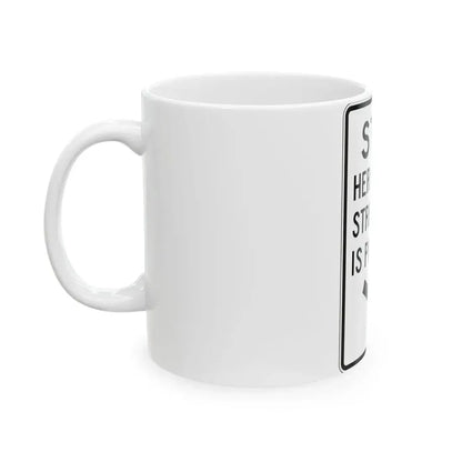 PBOT Road sign R4030R (Oregon) (Road Sign) White Coffee Mug - Go Mug Yourself