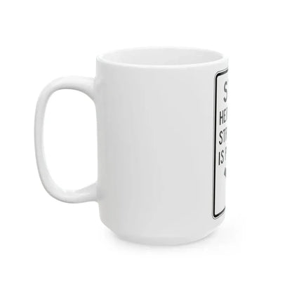 PBOT Road sign R4030R (Oregon) (Road Sign) White Coffee Mug - Go Mug Yourself