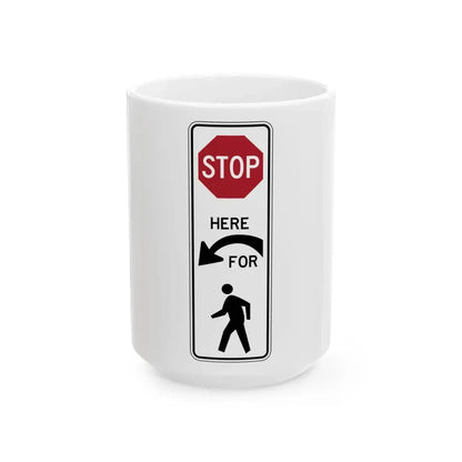 PBOT Road sign R4032L (Oregon) (Road Sign) White Coffee Mug 15oz - Go Mug Yourself