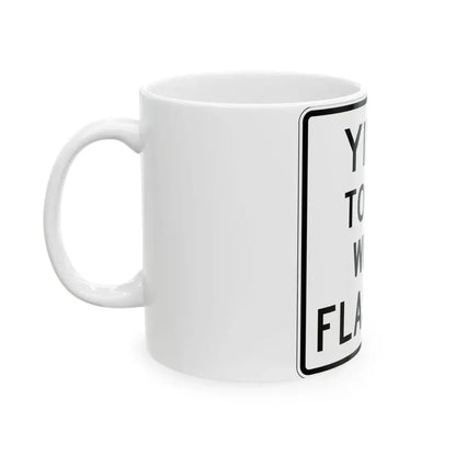 PBOT Road sign R4490 (Oregon) (Road Sign) White Coffee Mug - Go Mug Yourself
