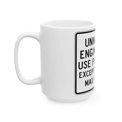 PBOT Road sign R6090 (Oregon) (Road Sign) White Coffee Mug - Go Mug Yourself