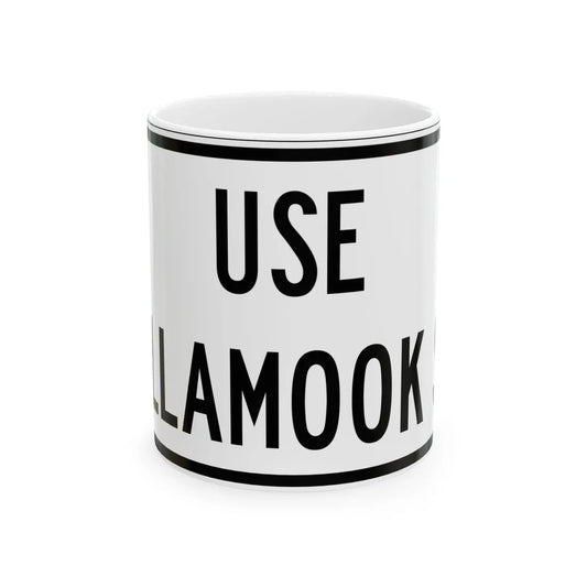 PBOT Road sign R6158 (Oregon) (Road Sign) White Coffee Mug 11oz - Go Mug Yourself