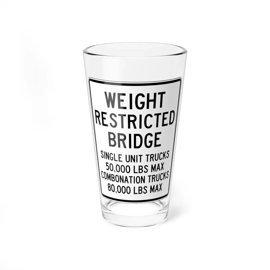 PBOT Road sign R6325 (Oregon) (Road Sign) Pint Glass 16oz 16oz - Go Mug Yourself