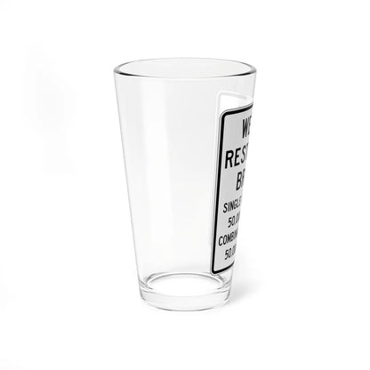 PBOT Road sign R6326 (Oregon) (Road Sign) Pint Glass 16oz - Go Mug Yourself