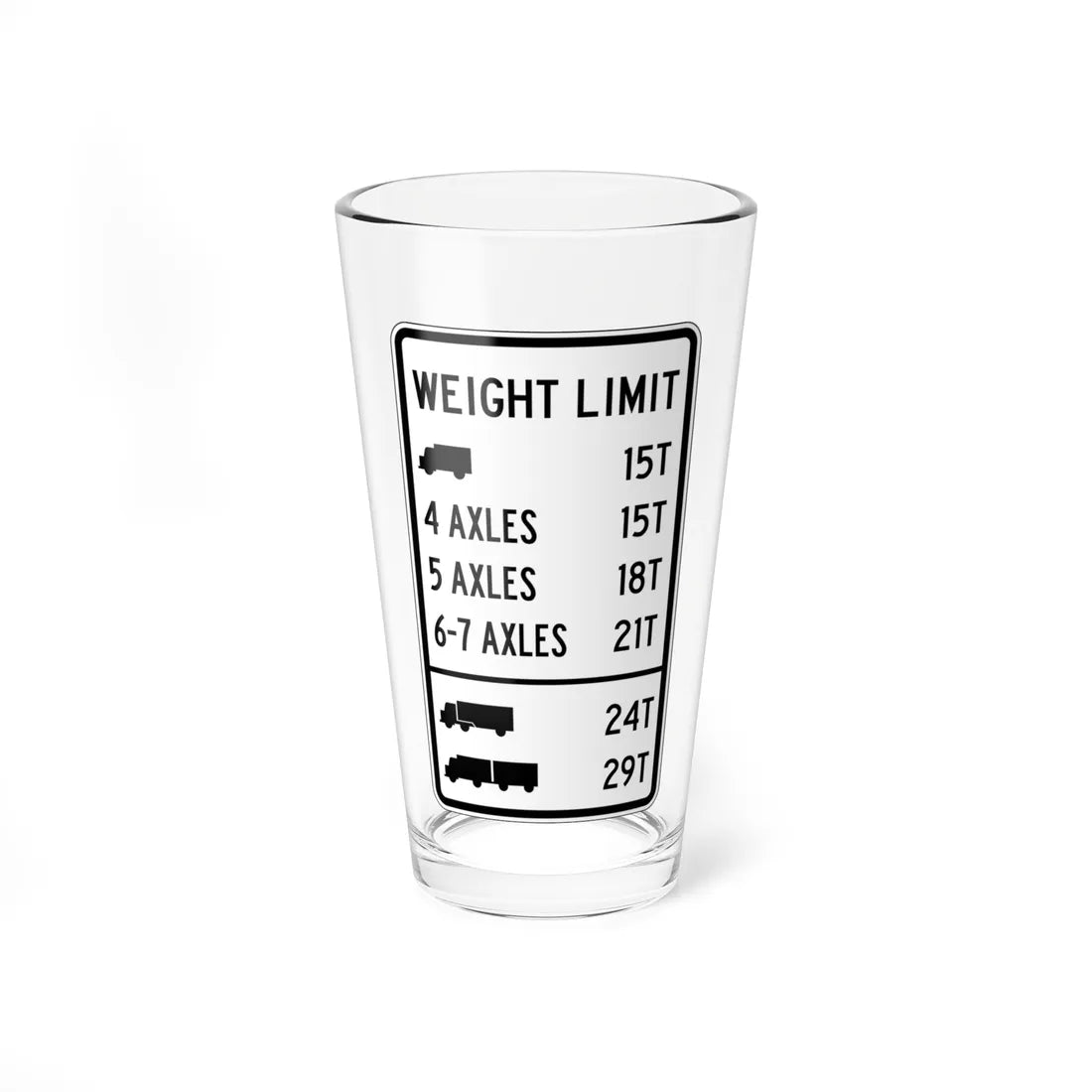 PBOT Road sign R6333 (Oregon) (Road Sign) Pint Glass 16oz 16oz - Go Mug Yourself