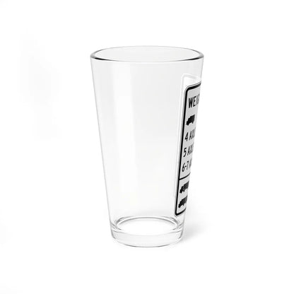 PBOT Road sign R6333 (Oregon) (Road Sign) Pint Glass 16oz - Go Mug Yourself