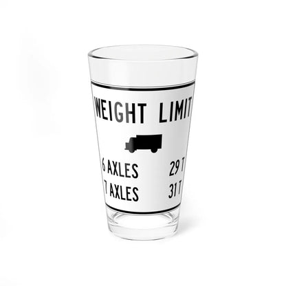 PBOT Road sign R6334 (Oregon) (Road Sign) Pint Glass 16oz 16oz - Go Mug Yourself