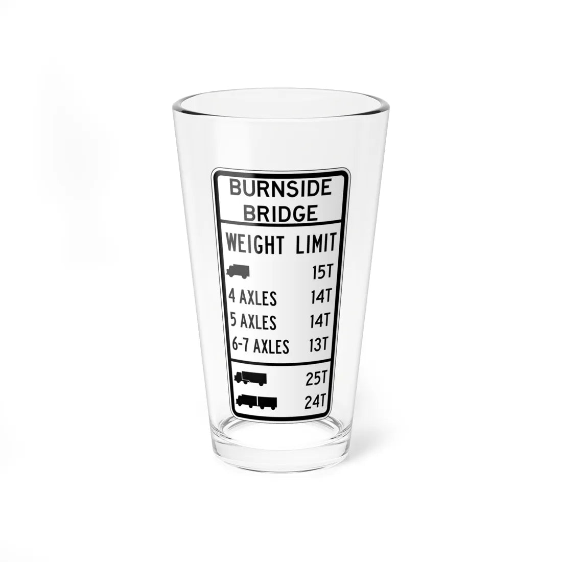 PBOT Road sign R6347 (Oregon) (Road Sign) Pint Glass 16oz 16oz - Go Mug Yourself