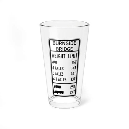 PBOT Road sign R6347 (Oregon) (Road Sign) Pint Glass 16oz 16oz - Go Mug Yourself