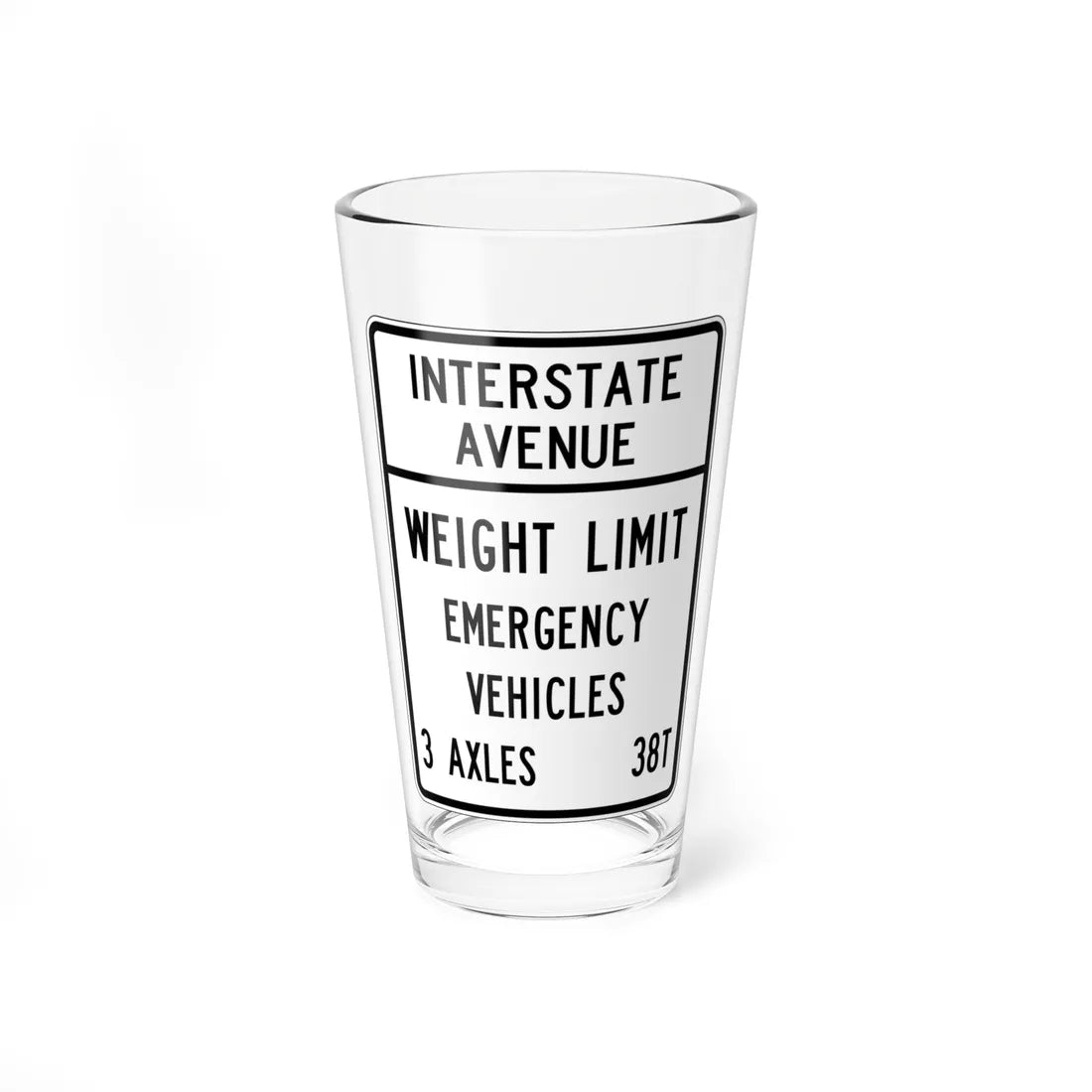 PBOT Road sign R6352 (Oregon) (Road Sign) Pint Glass 16oz 16oz - Go Mug Yourself