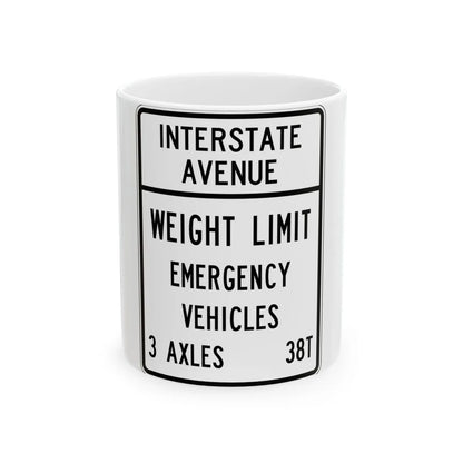 PBOT Road sign R6352 (Oregon) (Road Sign) White Coffee Mug 11oz - Go Mug Yourself