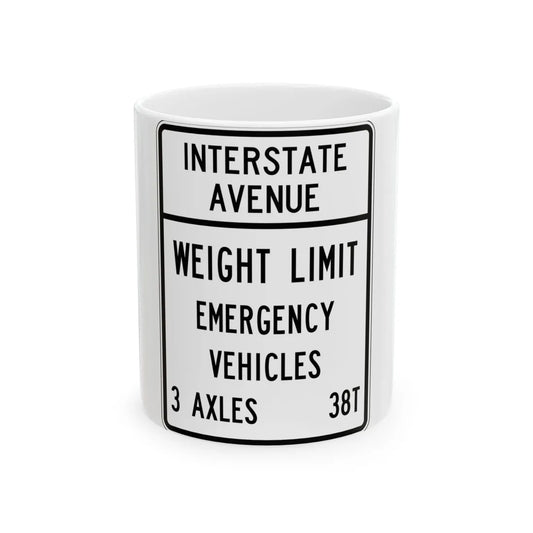 PBOT Road sign R6352 (Oregon) (Road Sign) White Coffee Mug 11oz - Go Mug Yourself