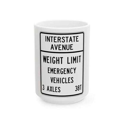 PBOT Road sign R6352 (Oregon) (Road Sign) White Coffee Mug 15oz - Go Mug Yourself