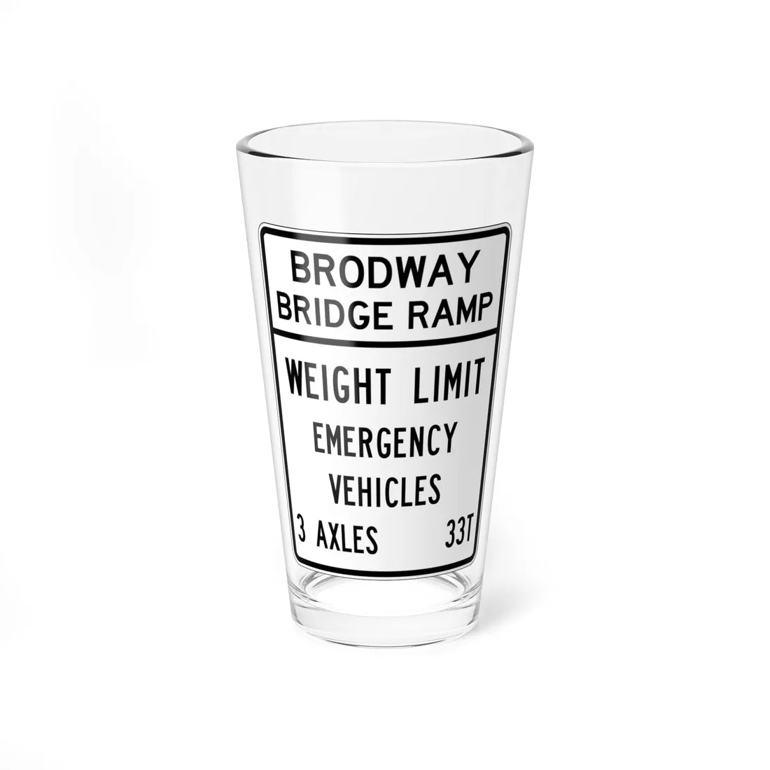 PBOT Road sign R6354 (Oregon) (Road Sign) Pint Glass 16oz - Go Mug Yourself