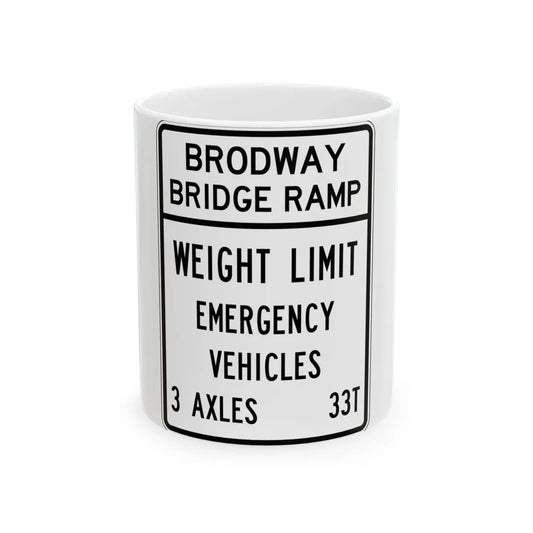 PBOT Road sign R6354 (Oregon) (Road Sign) White Coffee Mug 11oz - Go Mug Yourself