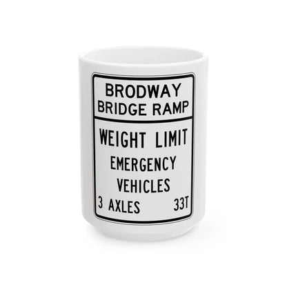 PBOT Road sign R6354 (Oregon) (Road Sign) White Coffee Mug 15oz - Go Mug Yourself