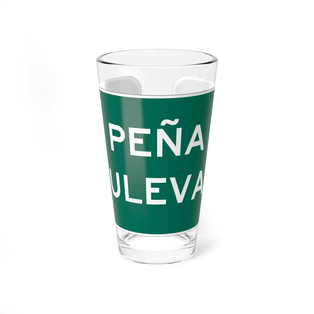 Peña Boulevard (Colorado) (Road Sign) Pint Glass 16oz 16oz - Go Mug Yourself