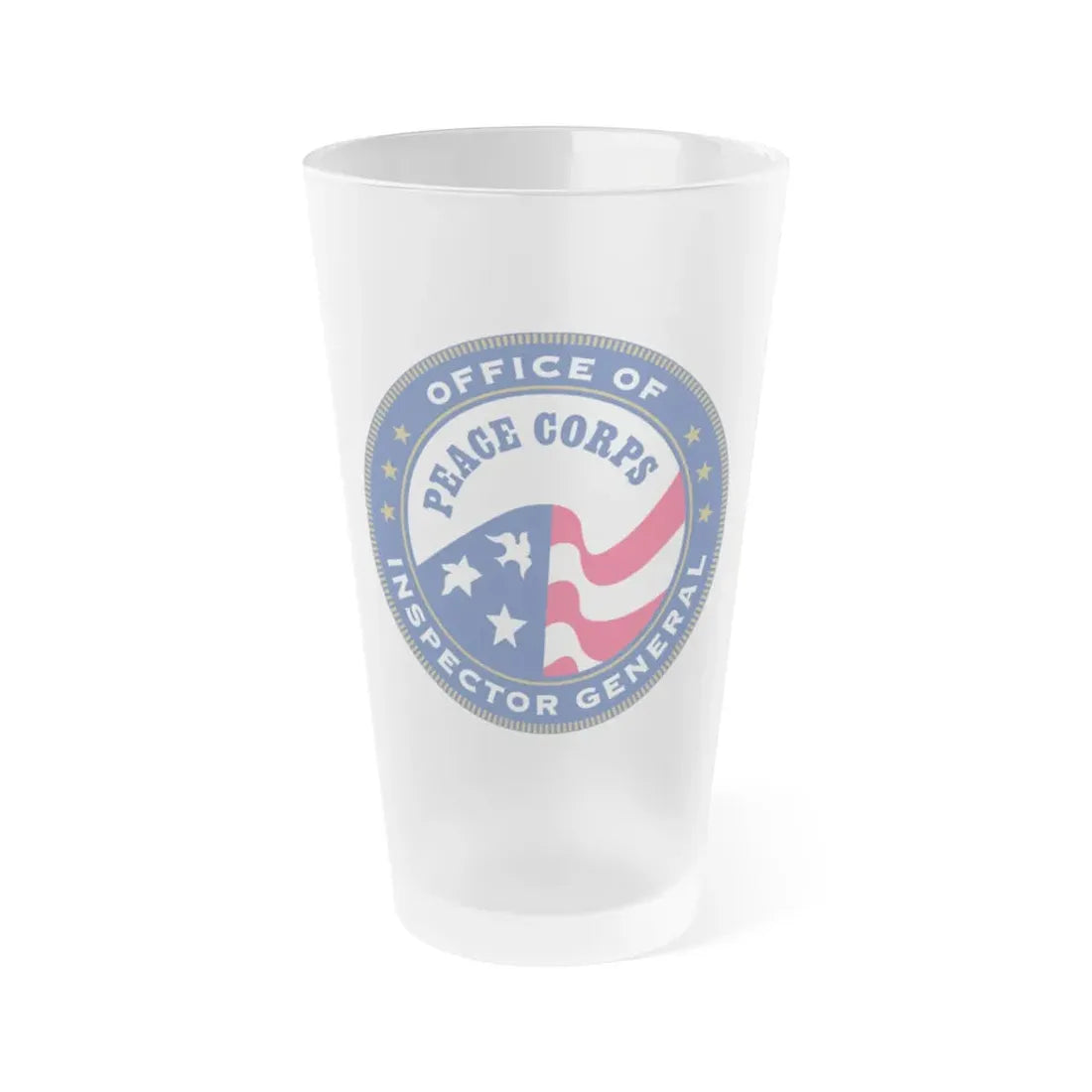 Peace Corps Office of Inspector General - Frosted Pint Glass 16oz 16oz Frosted - Go Mug Yourself