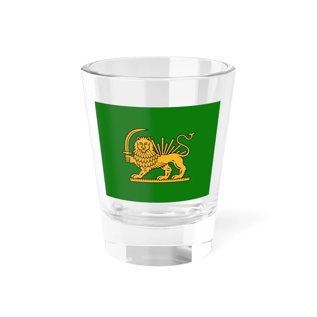 Peace Flag of Fath Ali Shah with sword (Iran) Shot Glass 1.5oz 1.5oz - Go Mug Yourself