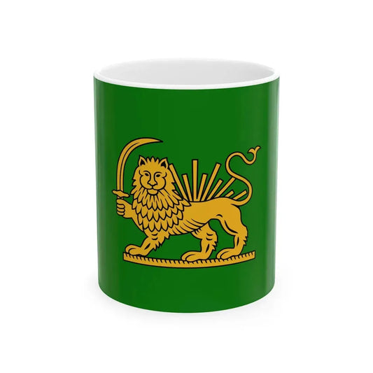 Peace Flag of Fath Ali Shah with sword (Iran) White Coffee Mug 11oz - Go Mug Yourself