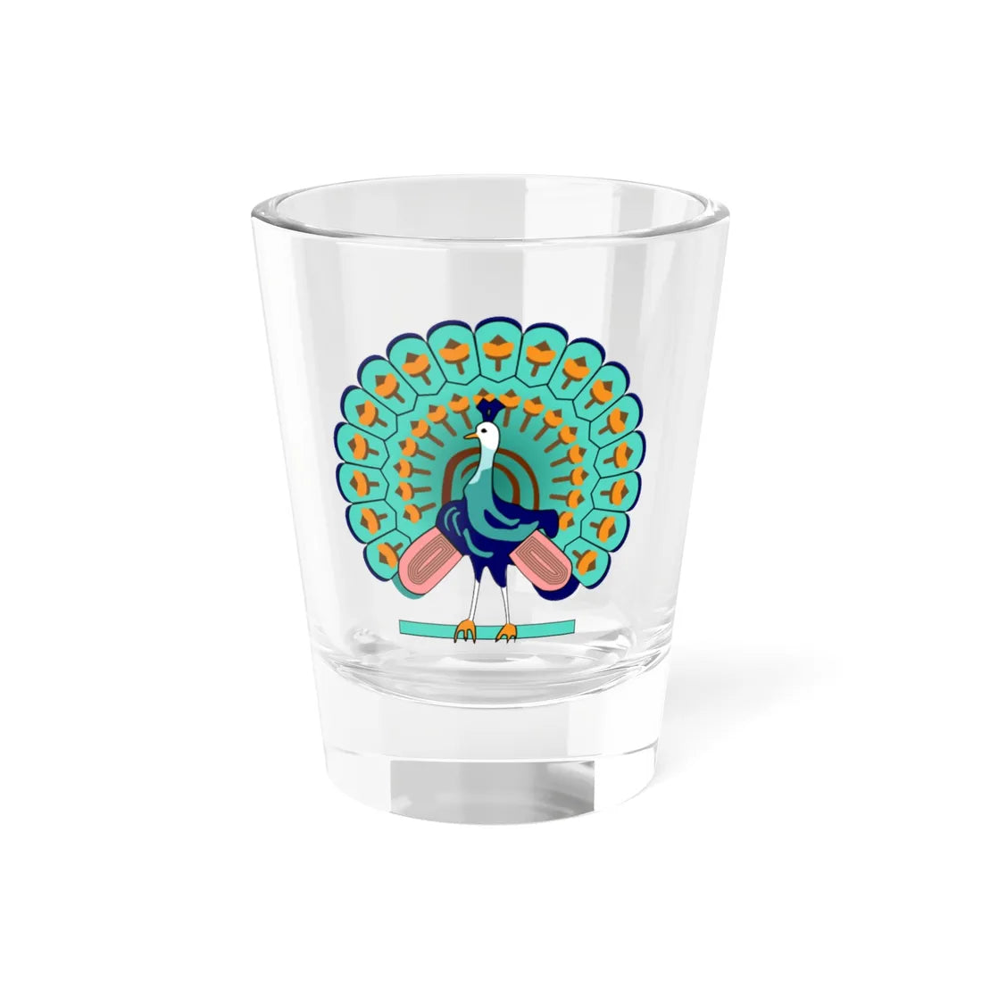 Peacock symbol Burma (Myanmar) (Coat of Arms) Shot Glass 1.5oz 1.5oz - Go Mug Yourself