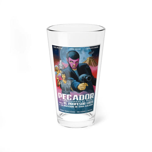 PECADOR THE BLACK MASKED MAN VS PROFESSOR LOCO AND THE INVASION FROM ANOTHER GALAXY Movie Poster - Pint Glass 16oz-16oz-Go Mug Yourself