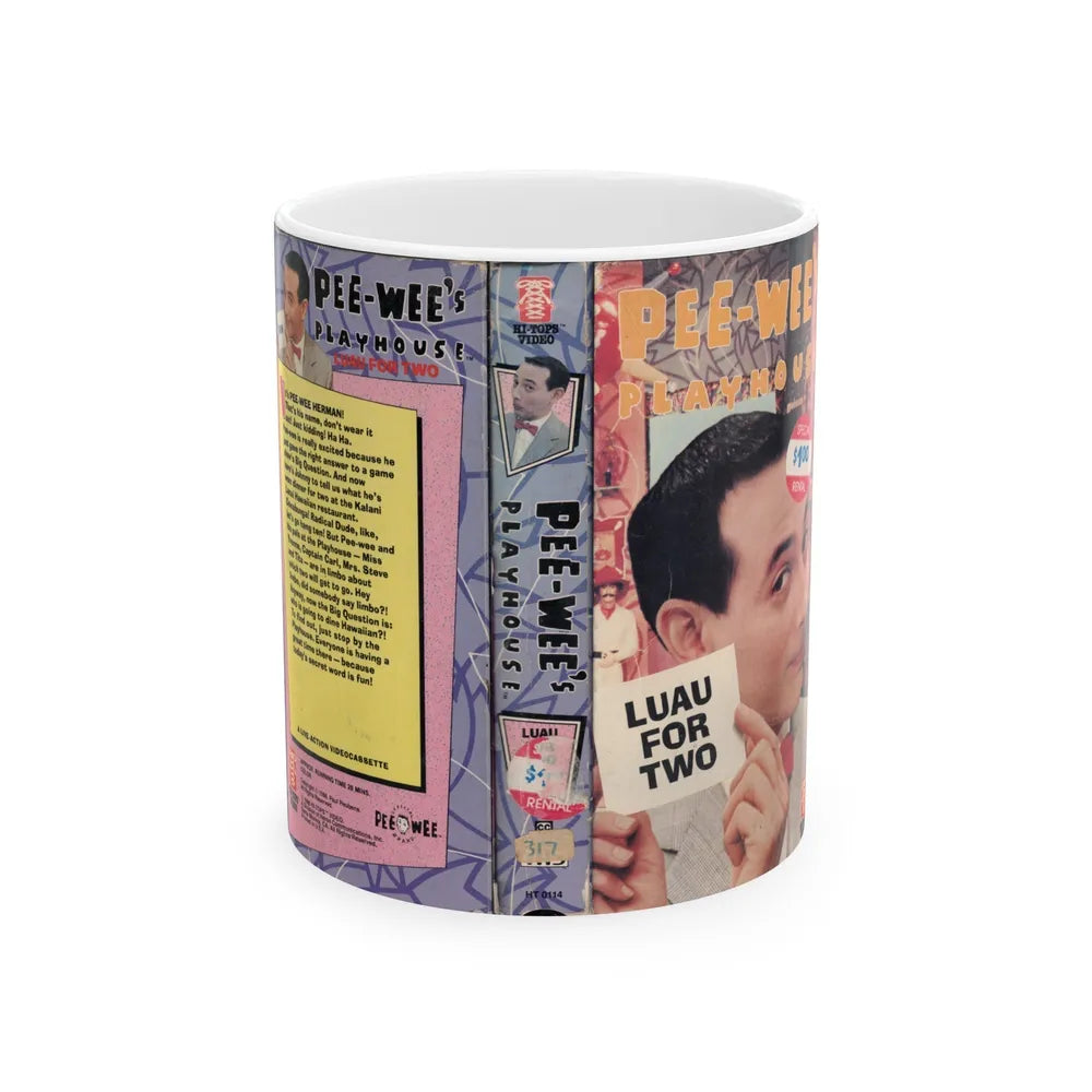 PEE WEES PLAYHOUSE LUAU FOR TWO (VHS COVER) - White Coffee Mug-11oz-Go Mug Yourself