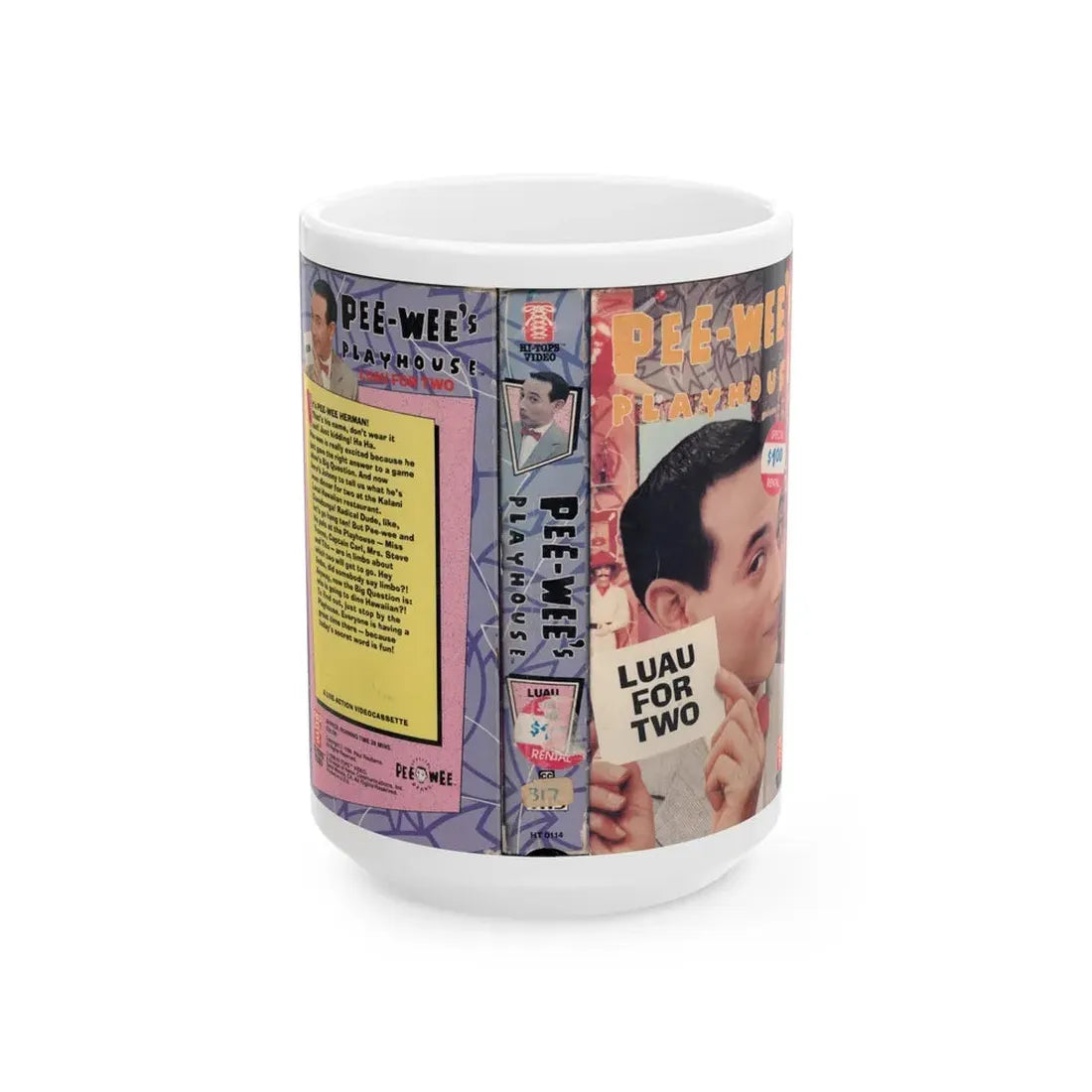 PEE WEES PLAYHOUSE LUAU FOR TWO (VHS COVER) - White Coffee Mug 15oz - Go Mug Yourself