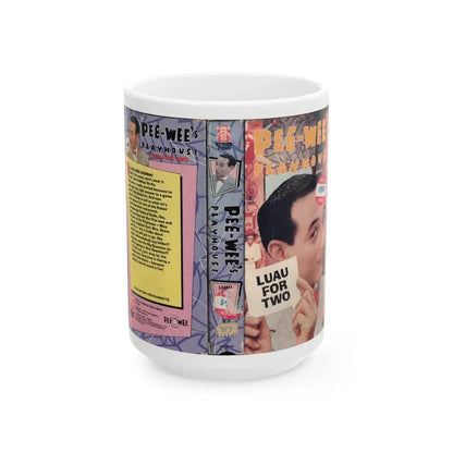 PEE WEES PLAYHOUSE LUAU FOR TWO (VHS COVER) - White Coffee Mug 15oz - Go Mug Yourself
