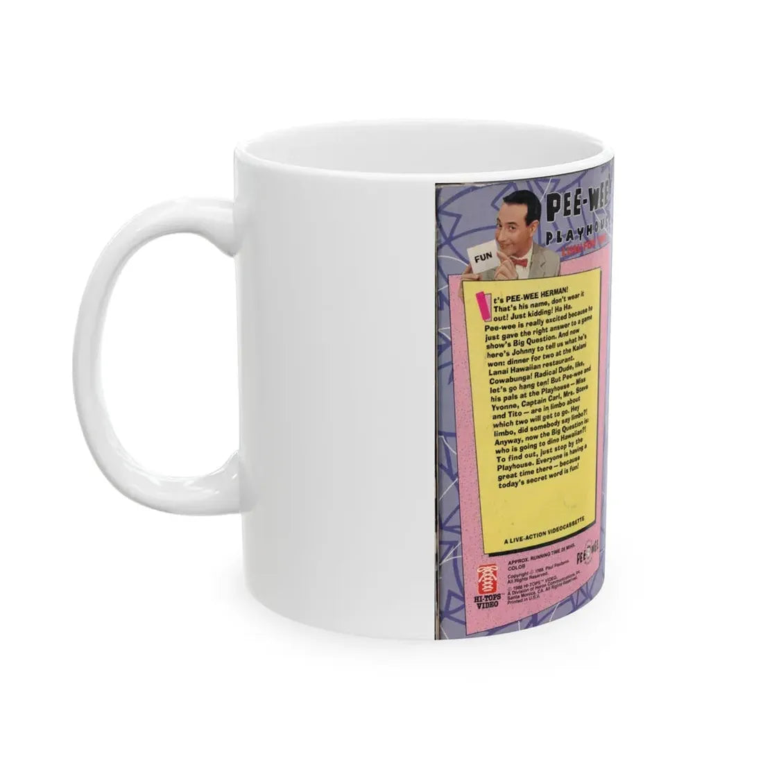 PEE WEES PLAYHOUSE LUAU FOR TWO (VHS COVER) - White Coffee Mug - Go Mug Yourself