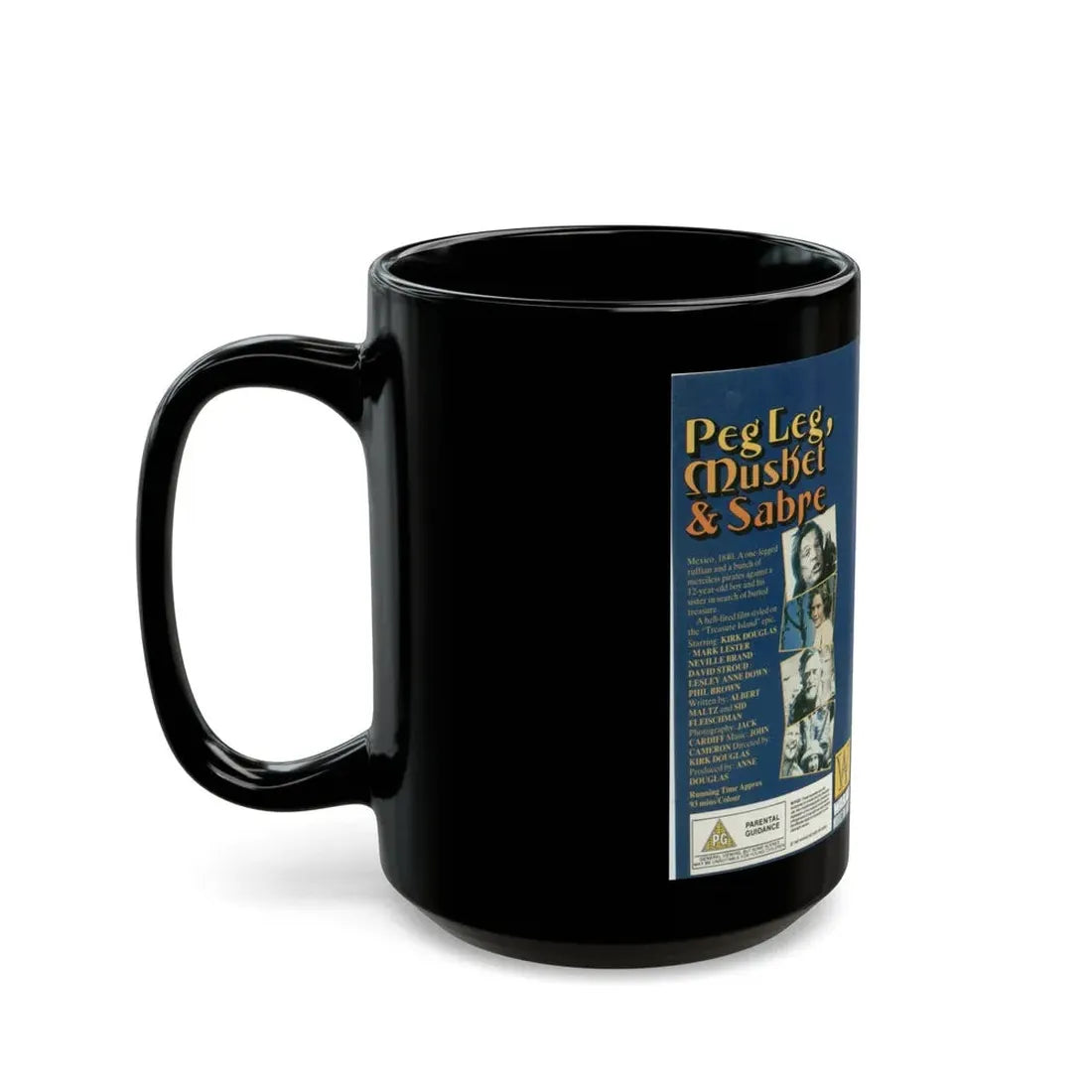 PEG LEG MUSKET AND SABRE (VHS COVER) - Black Coffee Mug - Go Mug Yourself