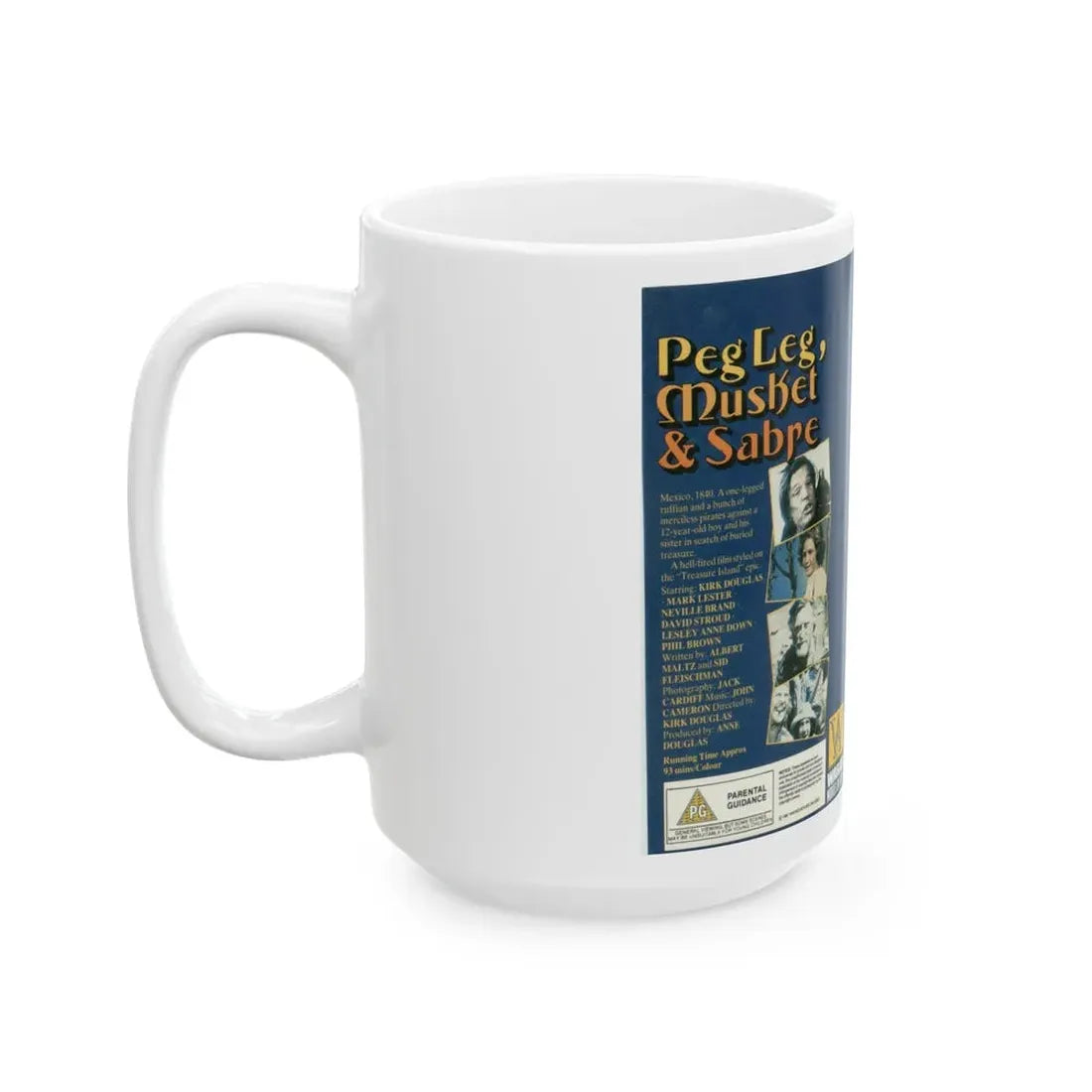 PEG LEG MUSKET AND SABRE (VHS COVER) - White Coffee Mug - Go Mug Yourself