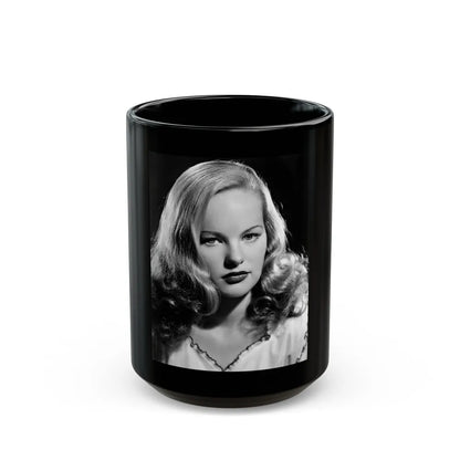 Peggy Cummins #08 (Vintage Female Icon) Black Coffee Mug-15oz-Go Mug Yourself