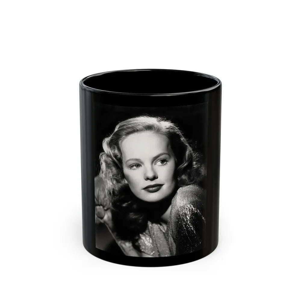 Peggy Cummins #09 (Vintage Female Icon) Black Coffee Mug-11oz-Go Mug Yourself