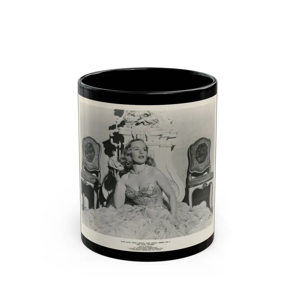 Peggy Cummins #12 (Vintage Female Icon) Black Coffee Mug-11oz-Go Mug Yourself