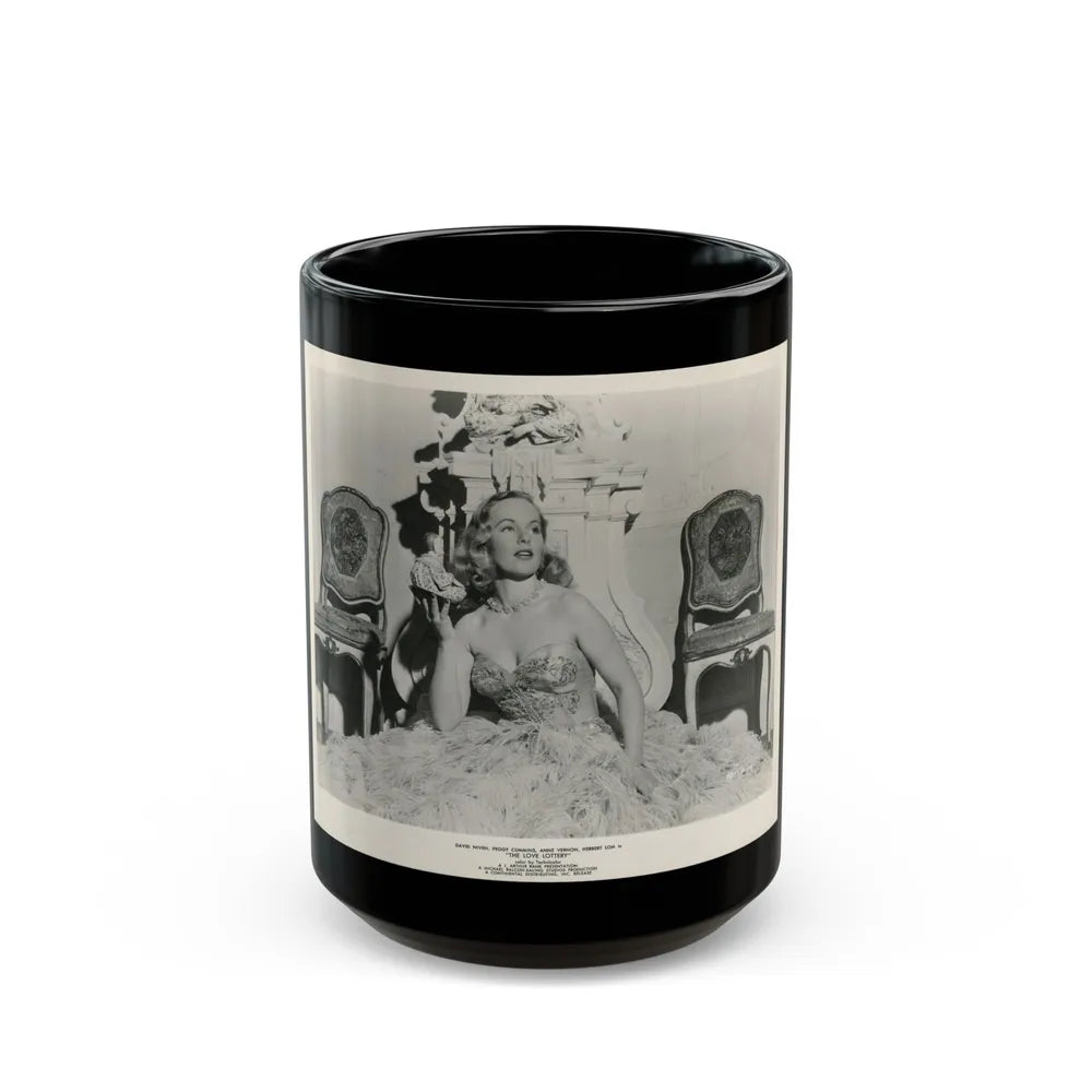 Peggy Cummins #12 (Vintage Female Icon) Black Coffee Mug-15oz-Go Mug Yourself