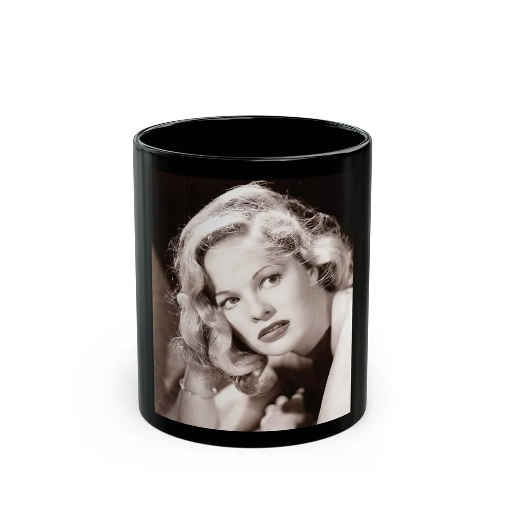 Peggy Cummins #14 (Vintage Female Icon) Black Coffee Mug-11oz-Go Mug Yourself