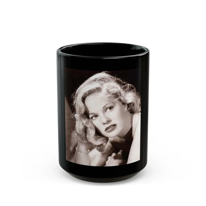 Peggy Cummins #14 (Vintage Female Icon) Black Coffee Mug-15oz-Go Mug Yourself