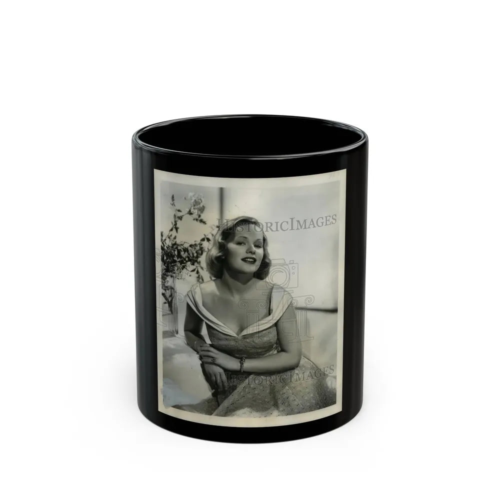 Peggy Cummins #21 (Vintage Female Icon) Black Coffee Mug-11oz-Go Mug Yourself