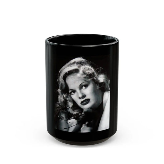 Peggy Cummins #24 (Vintage Female Icon) Black Coffee Mug-15oz-Go Mug Yourself