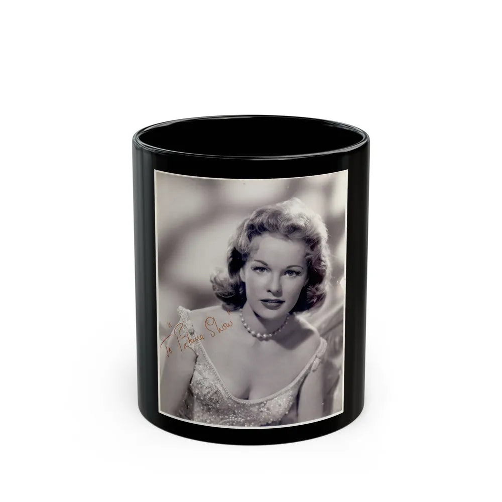 Peggy Cummins #31 (Vintage Female Icon) Black Coffee Mug-11oz-Go Mug Yourself