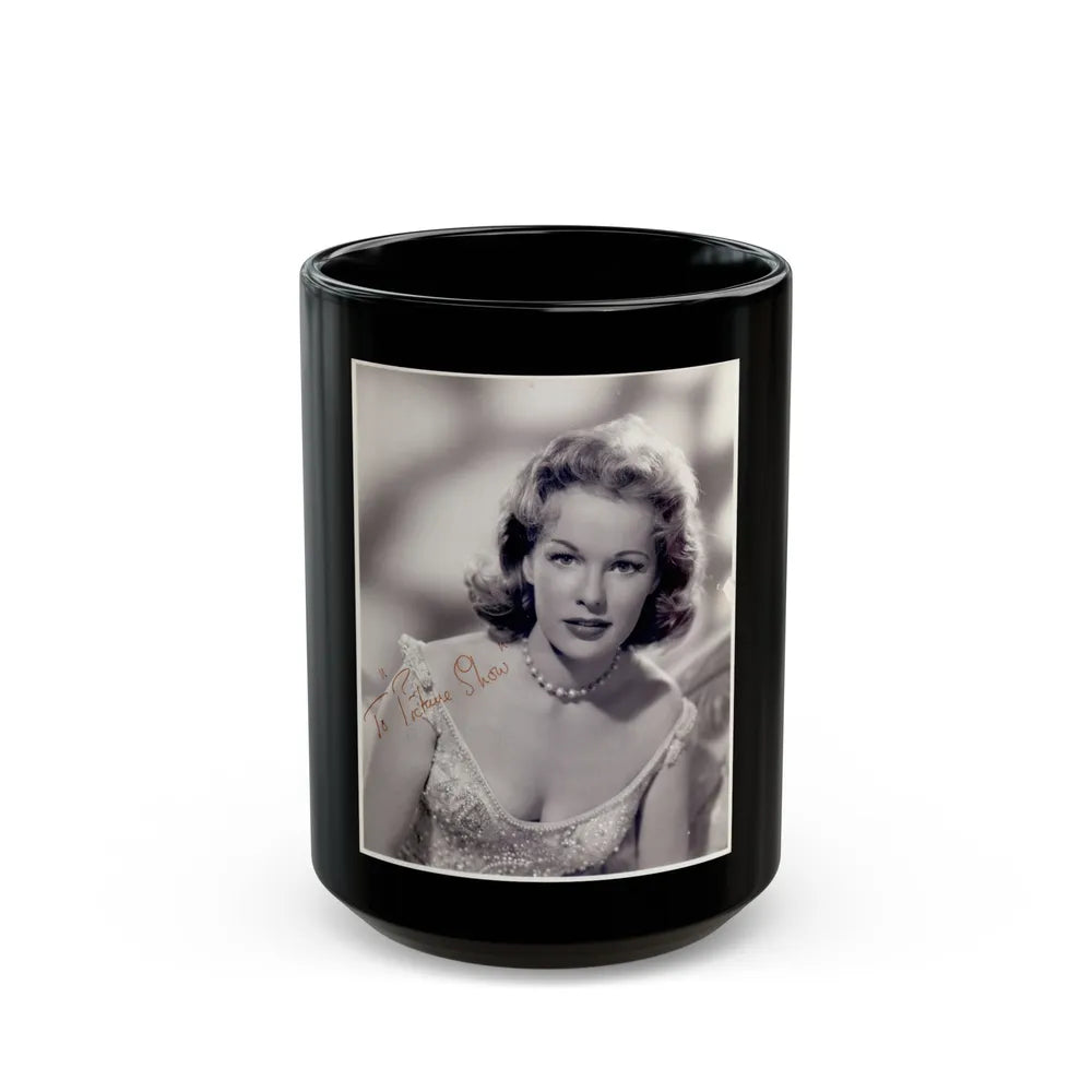 Peggy Cummins #31 (Vintage Female Icon) Black Coffee Mug-15oz-Go Mug Yourself