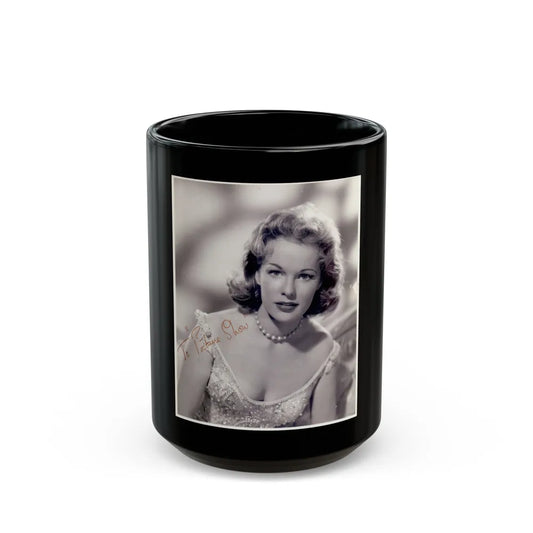 Peggy Cummins #31 (Vintage Female Icon) Black Coffee Mug-15oz-Go Mug Yourself