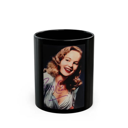 Peggy Cummins #32 (Vintage Female Icon) Black Coffee Mug-11oz-Go Mug Yourself