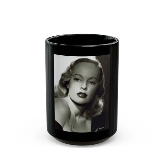 Peggy Cummins #33 (Vintage Female Icon) Black Coffee Mug-15oz-Go Mug Yourself