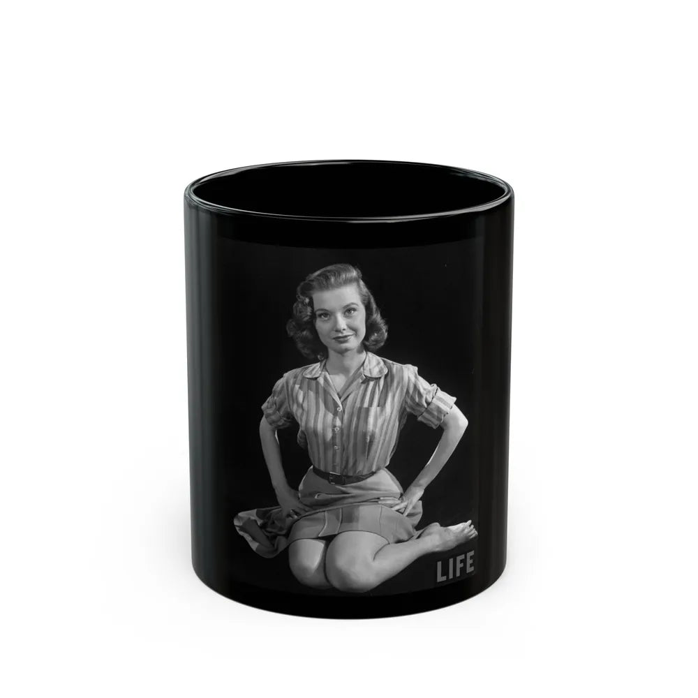 Peggy Dow #23 (Vintage Female Icon) Black Coffee Mug-11oz-Go Mug Yourself